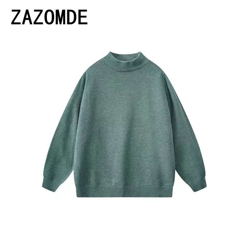 Quality Winter Clothing Brand - ZAZOMDE-Pull en tricot monochrome classique pour