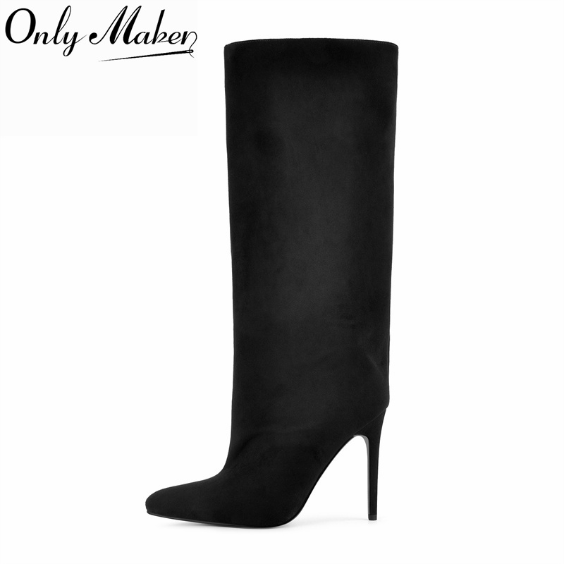 Winter Clothing Ladies - Onlymaker Bottes noires en faux daim,