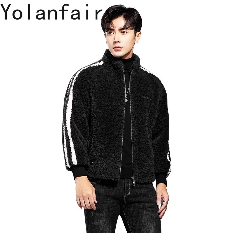 Quality Winter Clothing Jacket - YOLANFAIRY-Manteau en fourrure véritable pour hommes,