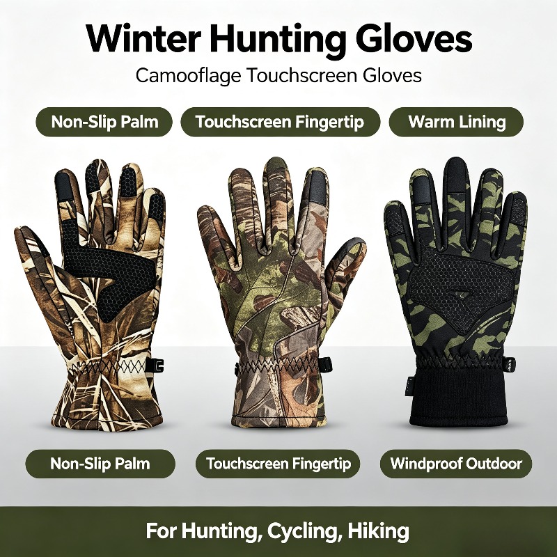 Knit Glove Touch Screen - Gants de chasse antidérapants pour sports