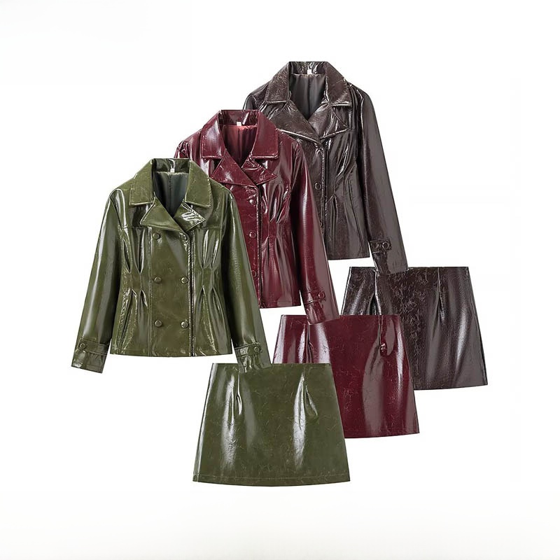 Warm Winter Clothing - Ensemble tendance de veste en cuir