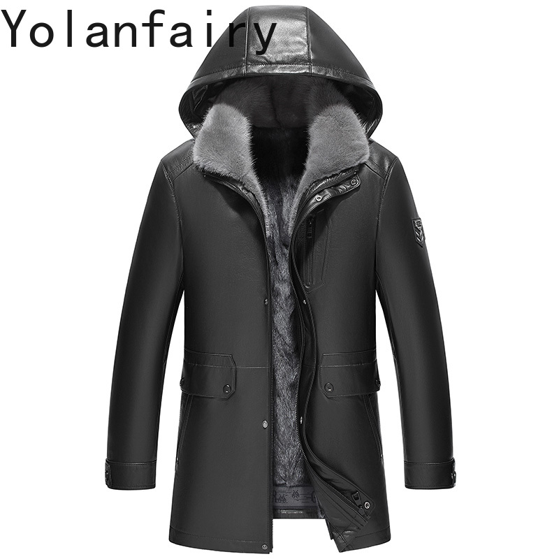 Warm Winter Clothing - YOLANFAIRY véritable veste en cuir de