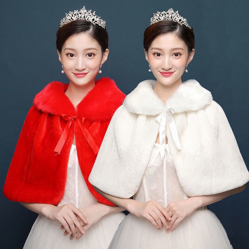 Winter Clothing Items - Blanc femmes hiver épaissir peluche Wrap