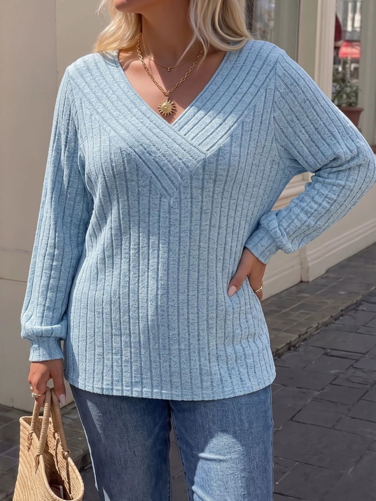 Winter Clothing Plus Size - Pull tricoté décontracté à manches longues