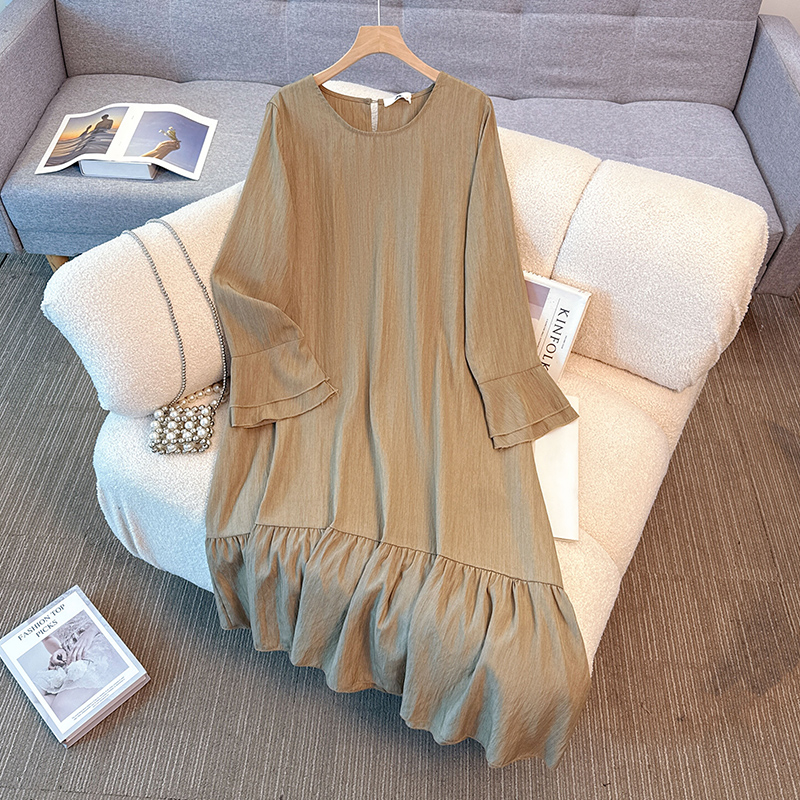Winter Clothing Plus Size - Élégant Vintage col rond solide à