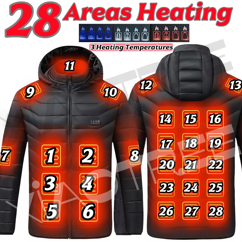 Warm Winter Clothing - 28 zones hommes femmes veste chauffante