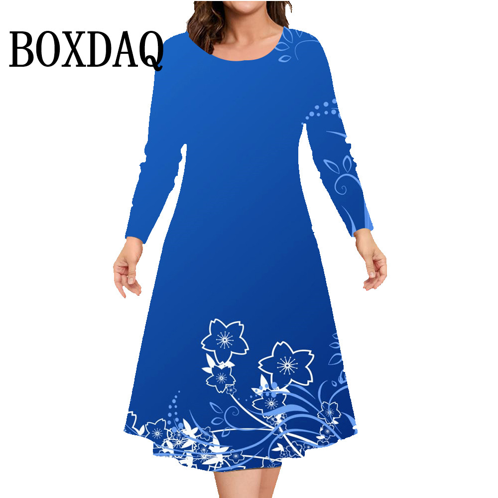 Robe trapèze ample imprimée à  - Winter Clothing Plus Size avis et prix