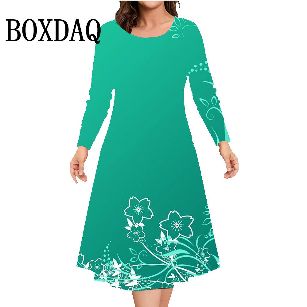 Robe trapèze ample imprimée à  - Winter Clothing Plus Size avis et prix