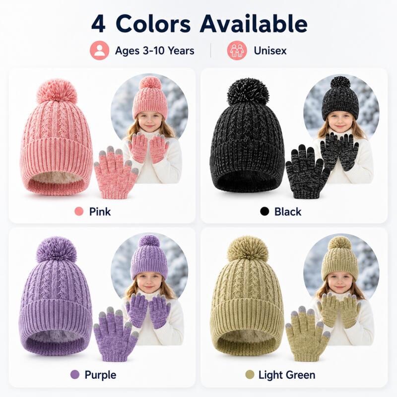Ensemble bonnet tricoté et gan - Knit Glove Touch Screen avis et prix