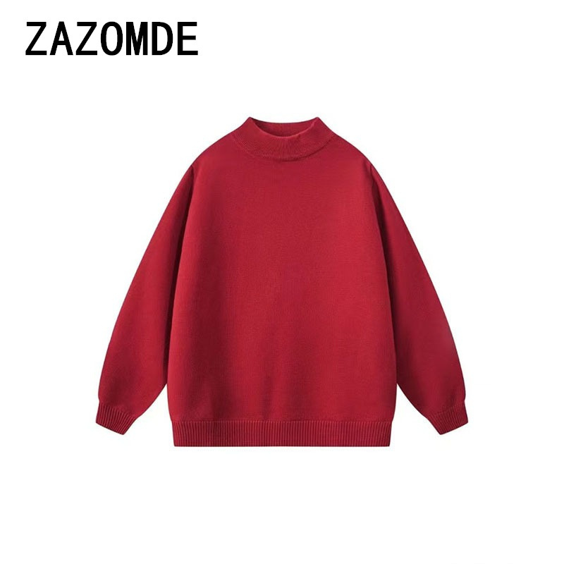 ZAZOMDE-Pull en tricot monochr - Quality Winter Clothing Brand avis et prix