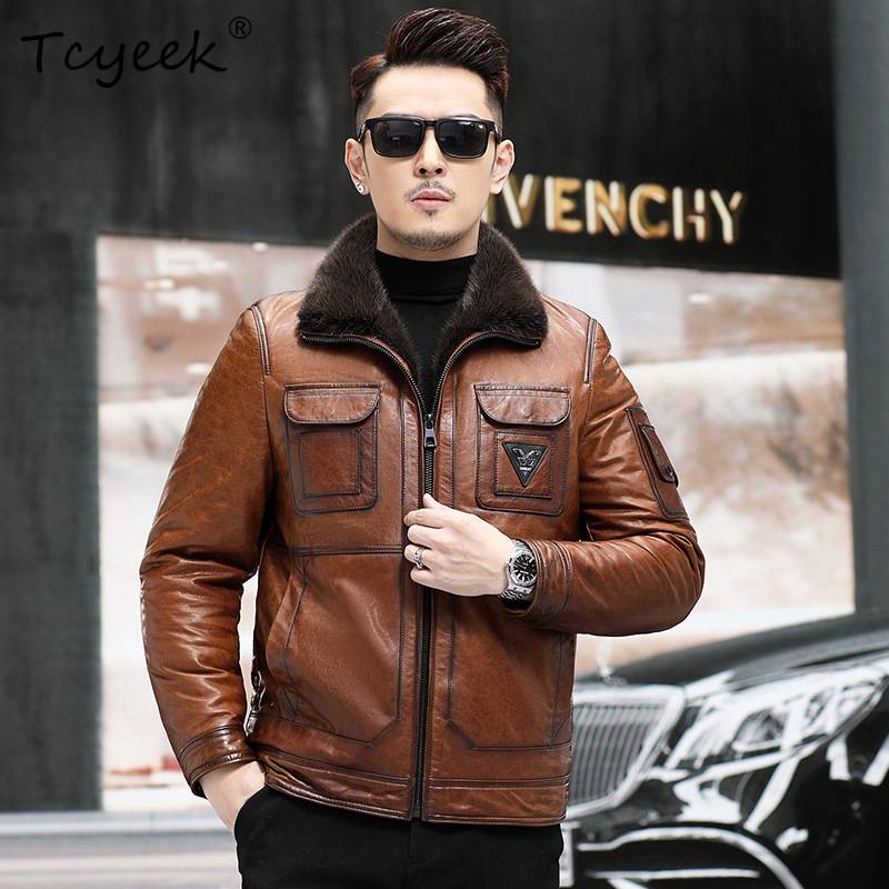 Veste en cuir véritable de mou - Warm Winter Clothing avis et prix