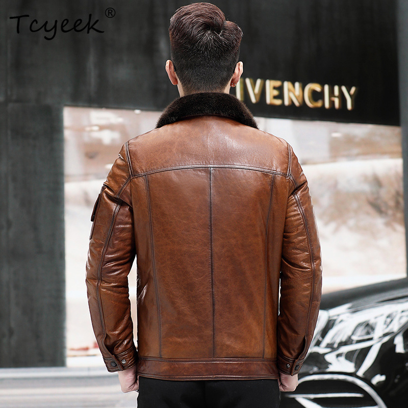 Veste en cuir véritable de mou - Warm Winter Clothing avis et prix