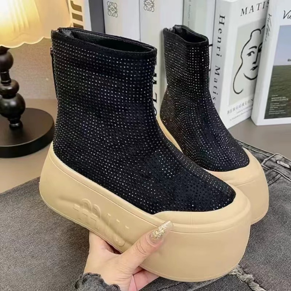 Bottines de luxe à strass pour - Winter Clothing Korea avis et prix