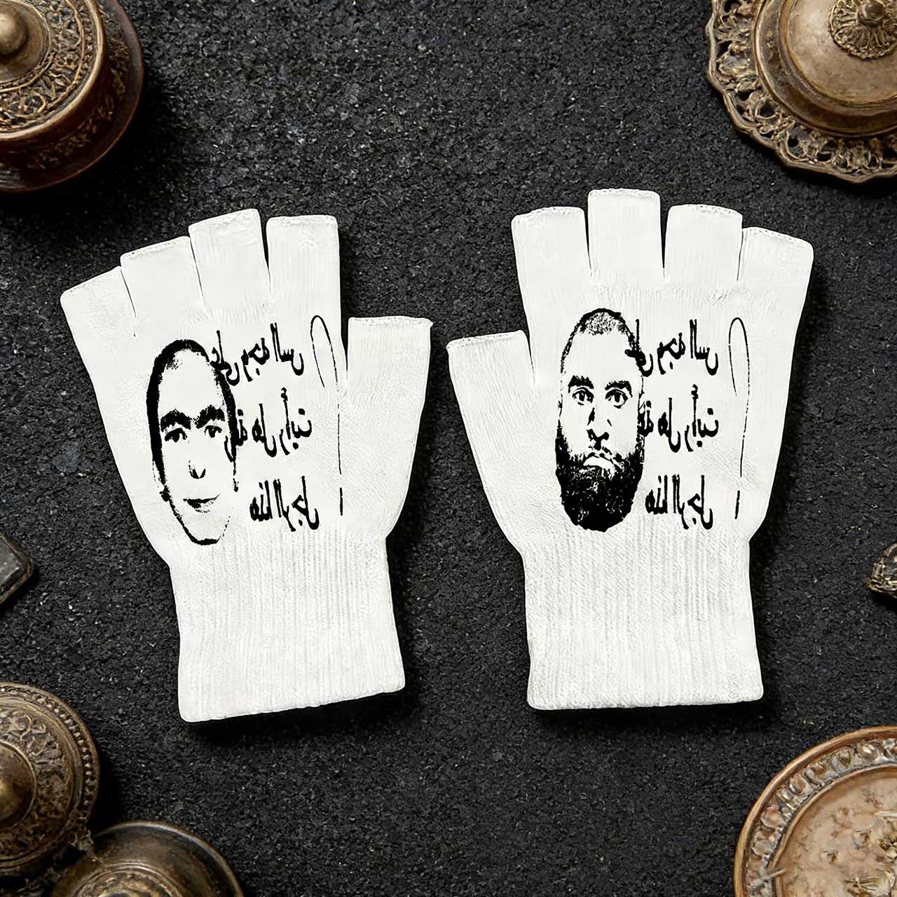 Gants sans doigts imprimés rét - Knit Glove Touch Screen avis et prix