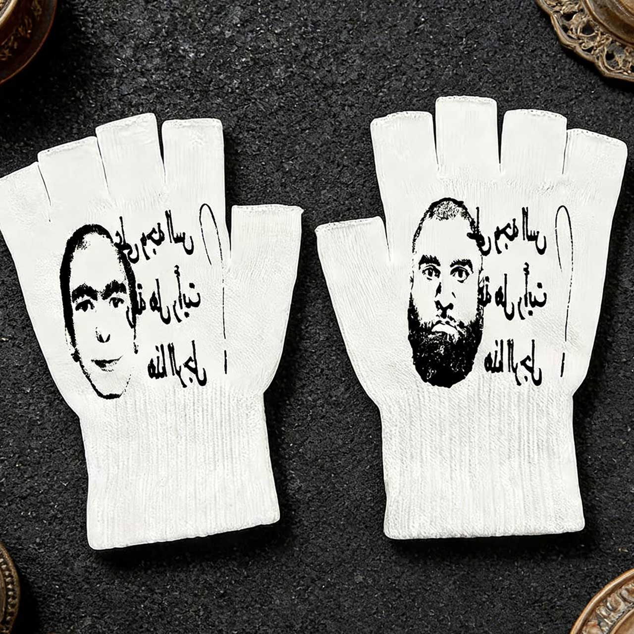 Gants sans doigts imprimés rét - Knit Glove Touch Screen avis et prix