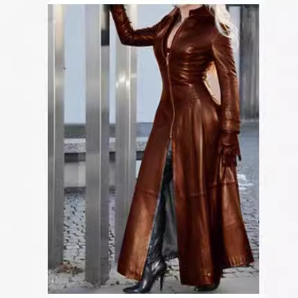 Veste en cuir PU à col zippé,  - Winter Clothing Plus Size avis et prix