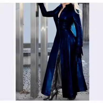 Veste en cuir PU à col zippé,  - Winter Clothing Plus Size avis et prix